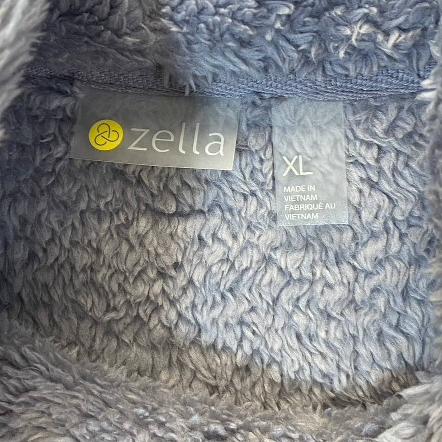 ZELLA Women's Grey Dapple Furry Fleece Funnel Neck Long Sleeve Pullover SZ XL