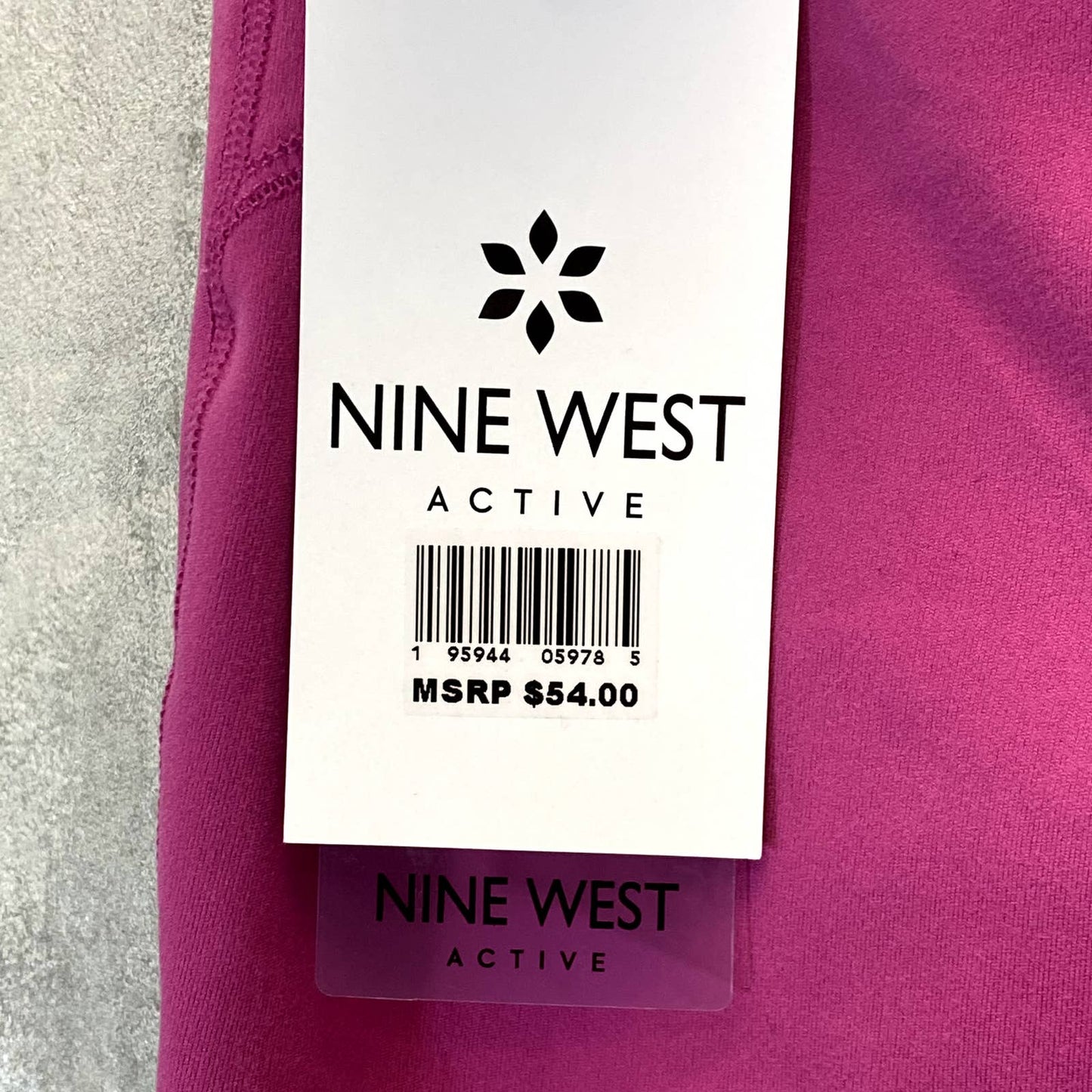 NINE WEST Women's Pink Beauty Crapped Zipper Hem Pull-On Stretch High-Waist Leggings SZ S
