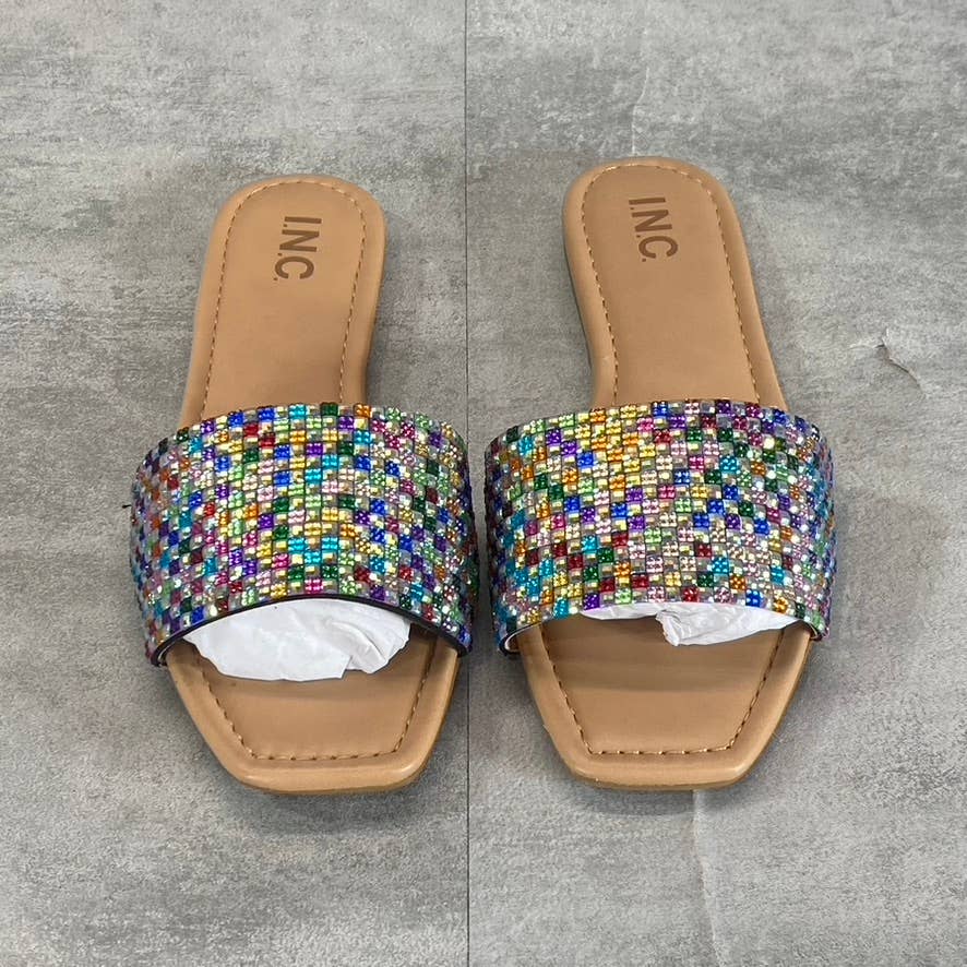 INC INTERNATIONAL CONCEPTS Women's Multicolor Rhinestone Nataliah Sandals SZ 7