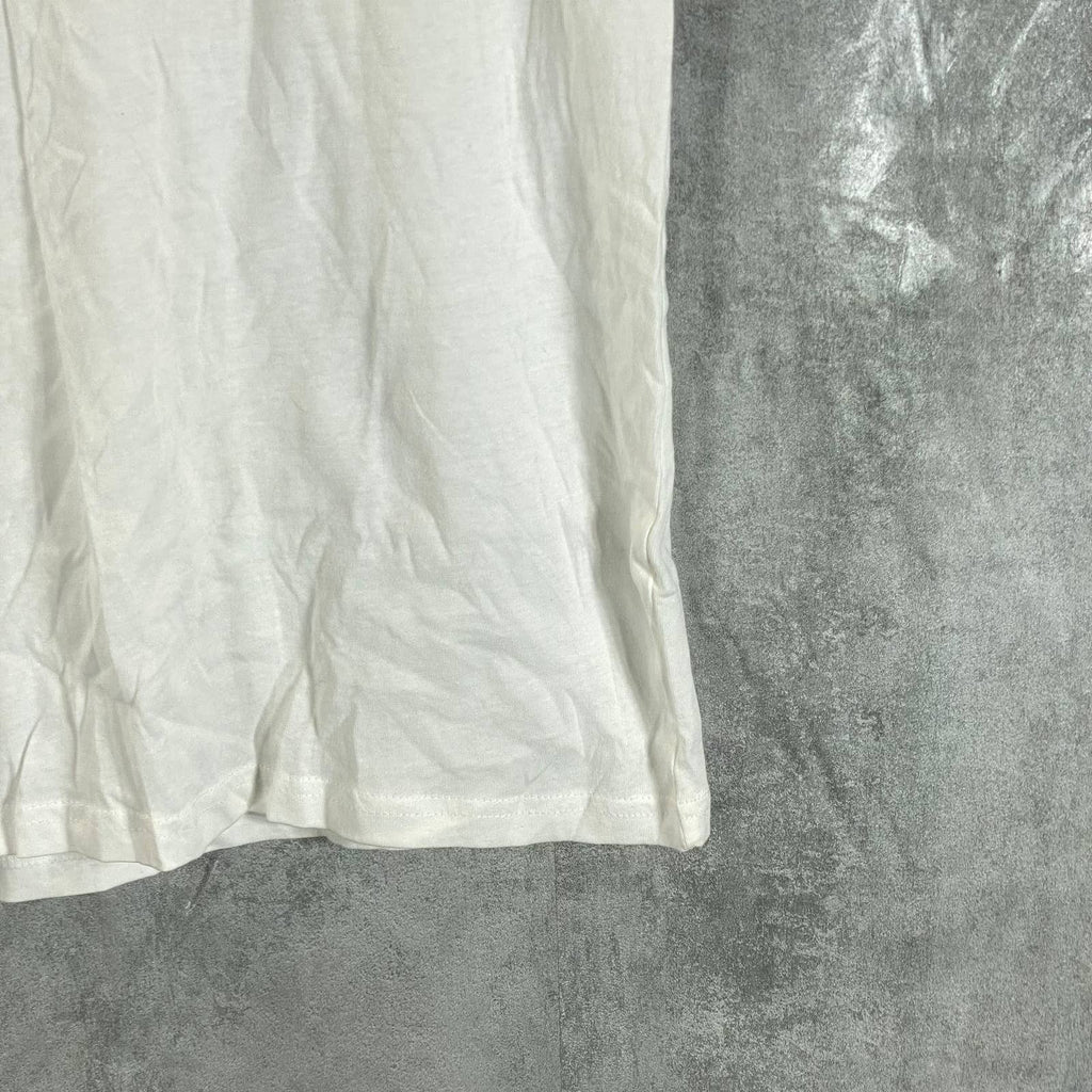 BASS OUTDOOR Men's Snow White Crewneck Antlers Mountain Logo Graphic T-Shirt SZL