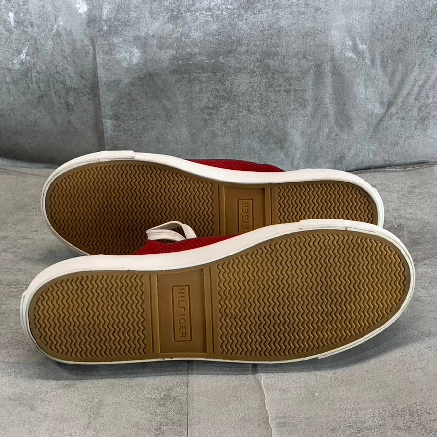 TOMMY HILFIGER Women's Medium Red Fabric Gessie Stretch Knit Sneakers SZ 9.5