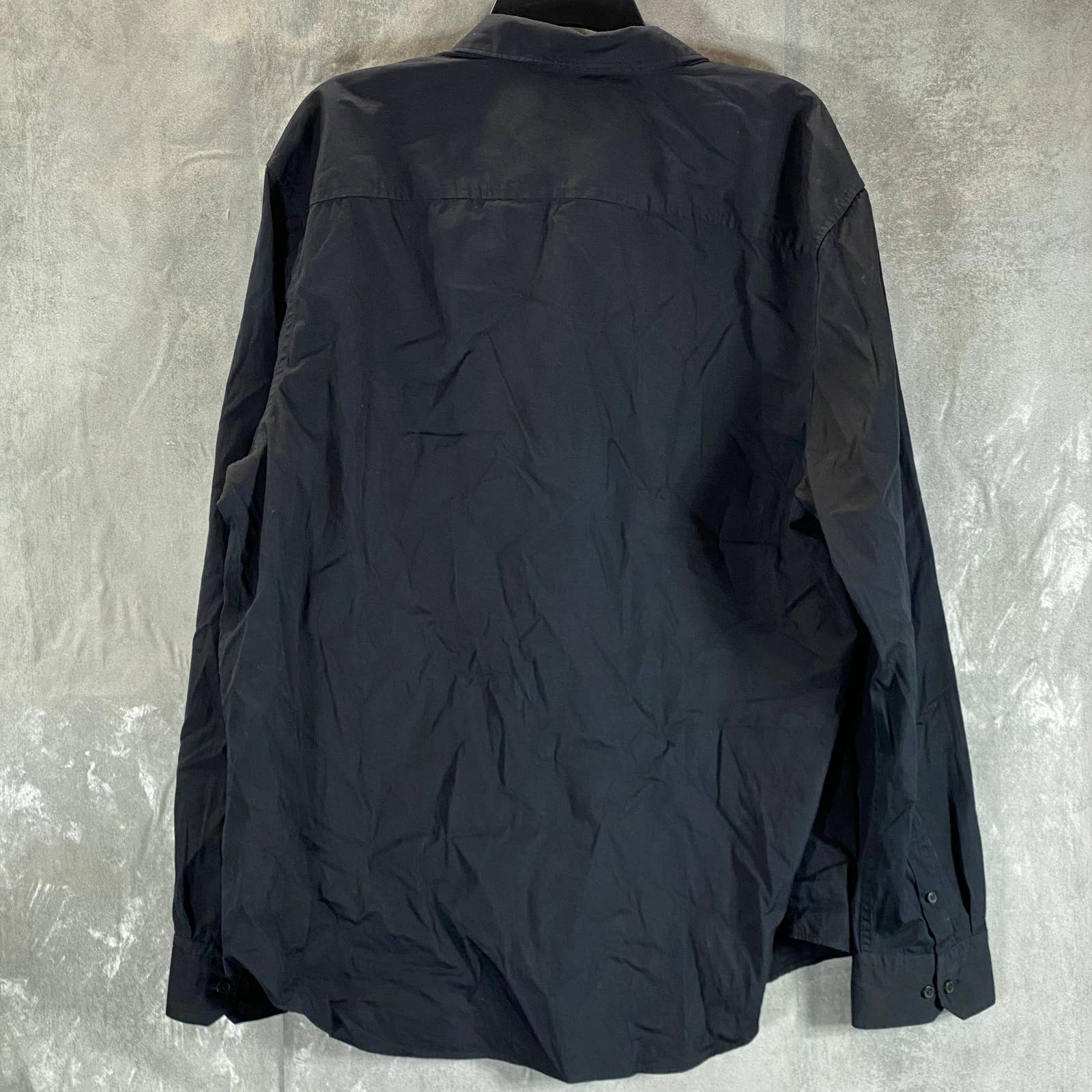 CALVIN KLIEN Men's Black Beauty Solid Patch Pocket Button-Down Easy Shirt SZ XL
