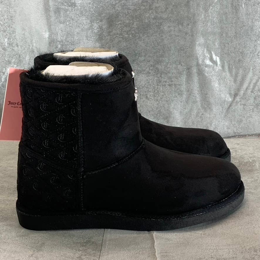 JUICY COUTURE Women's Black Micro Memory Foam Kave Winter Pull-On Ankle Boot SZ7