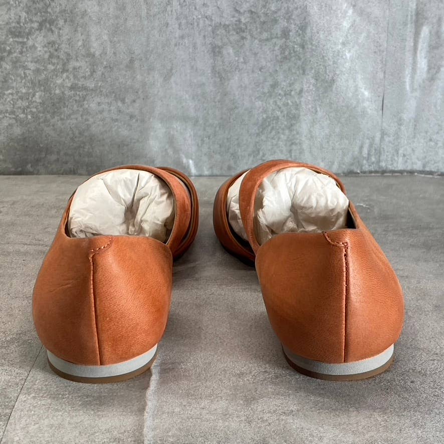 SAVA Women's Coral Leather Lennox Pointed-Toe Slip-On Memory Foam Flats SZ 9.5