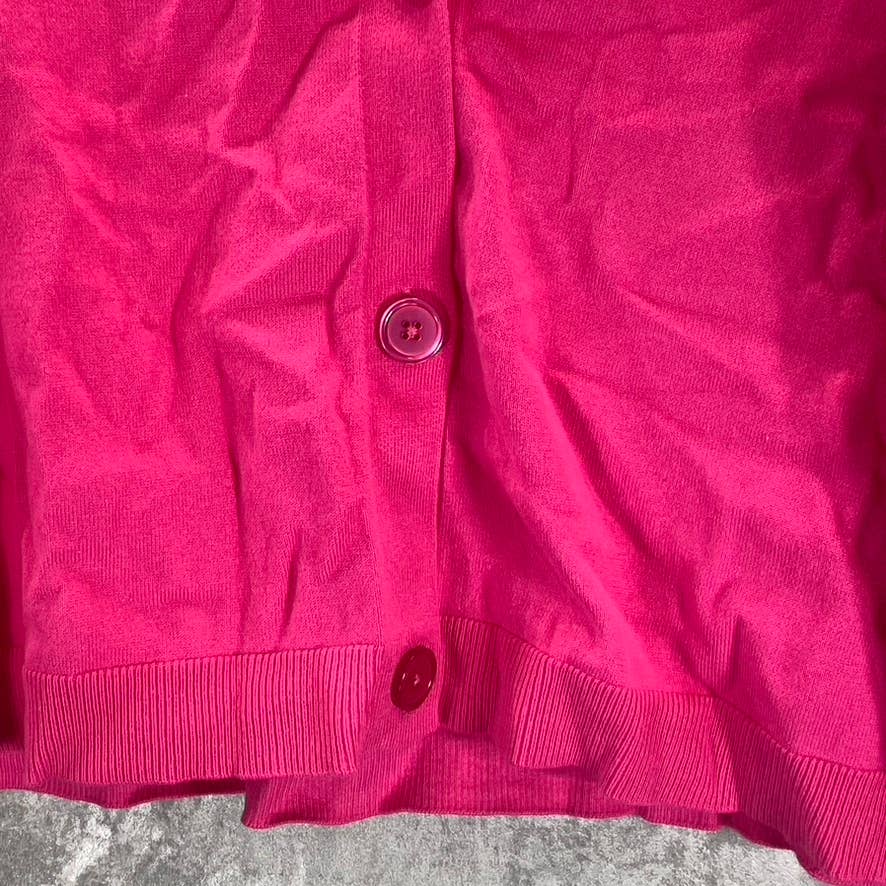 RILEY & RAE Women's Legacy Pink Cotton Gina V-Neck Cardigan SZ M