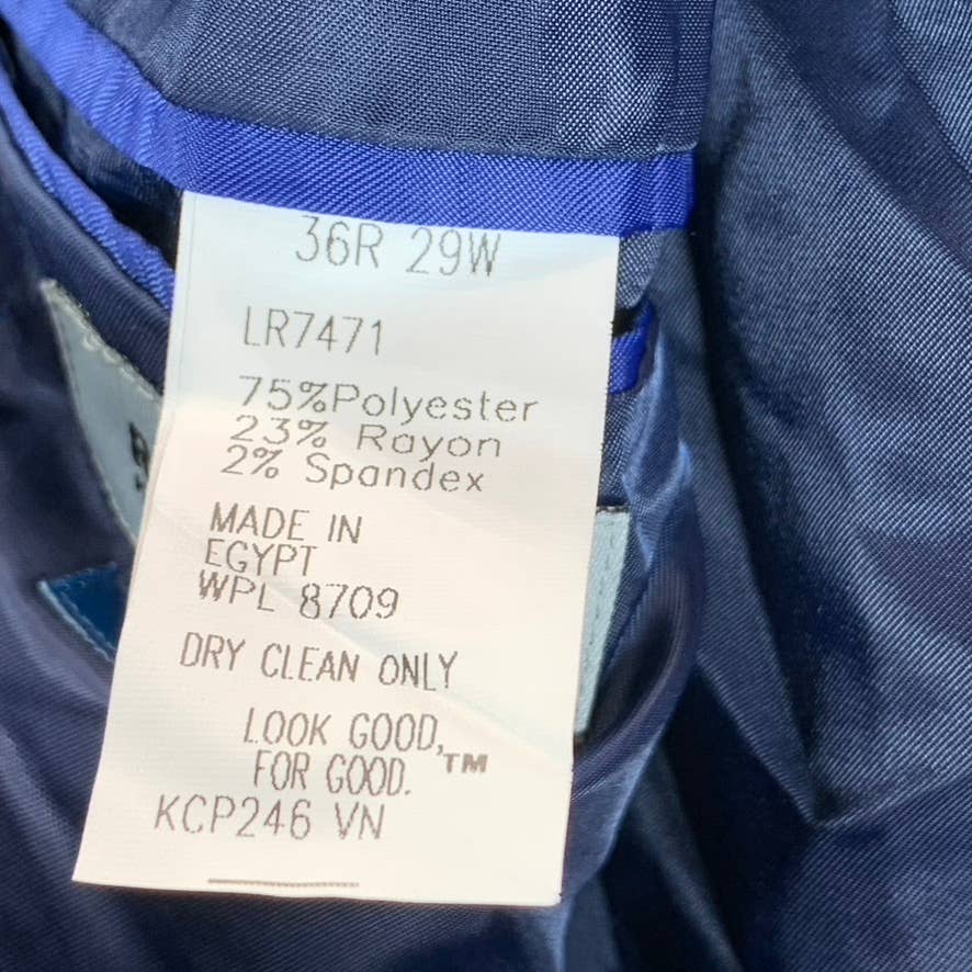 REACTION KENNETH COLE Men's Blue Techni-Cole Slim-Fit Suit Jacket SZ 36R