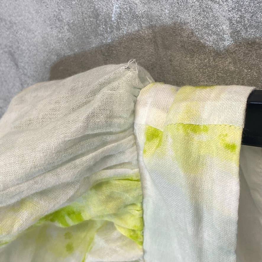 ABOUND Women's Green Dye Spiral Puff Sleeve Square Neck Pullover Mini Dress SZ S