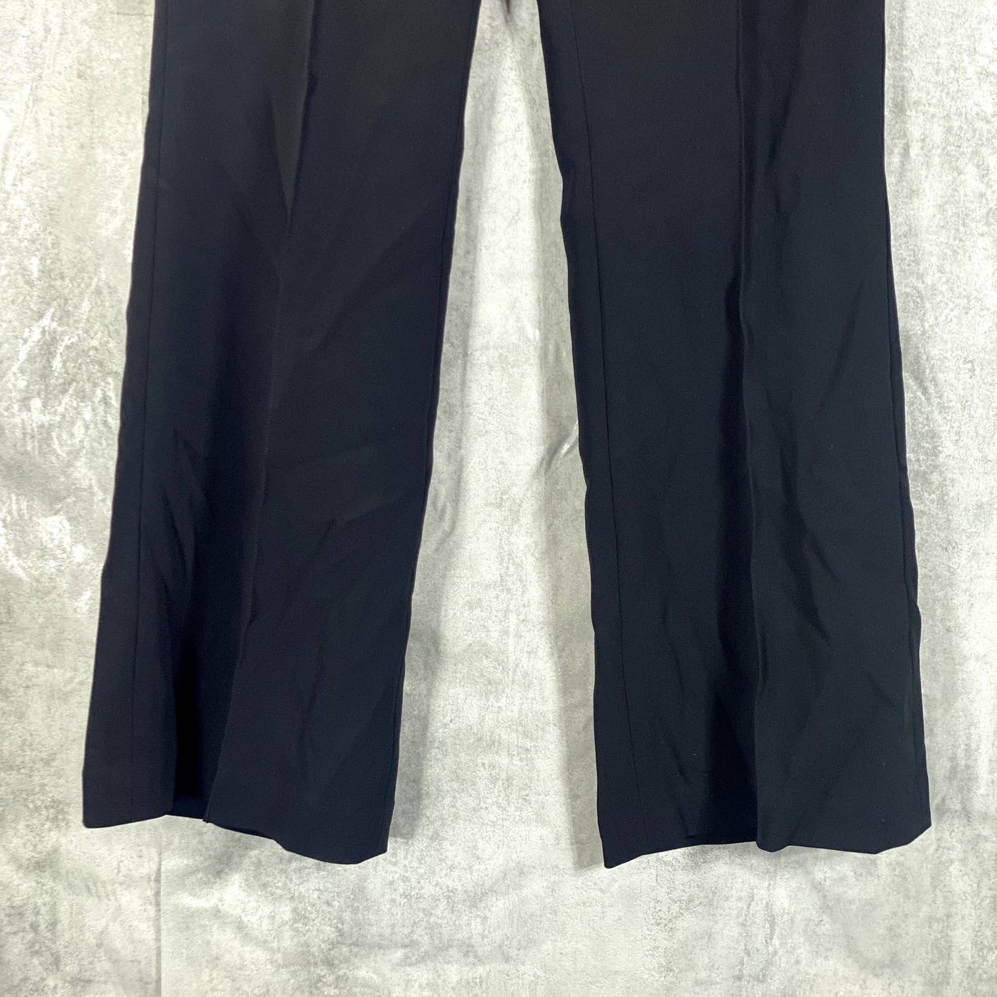 THEORY Women's Black Admiral Crepe Mid-Rise Demitria Pull-On Wide-Leg Pants SZ 8