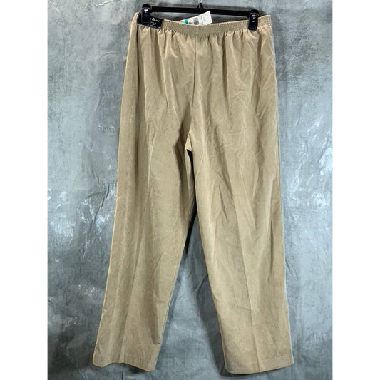 ALFRED DUNNER Women's Tan Classic-Fit Elastic Waistband Straight-Pants SZ 16