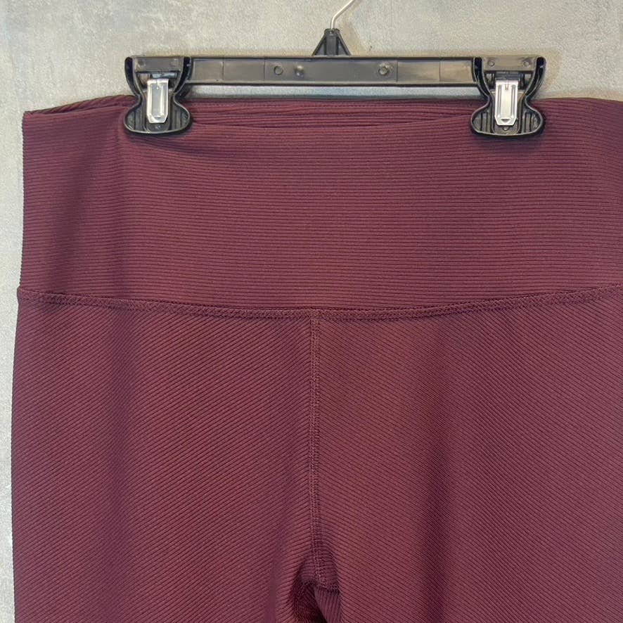 HARMONY & BALANCE Women's Brickstone Ribbed High-Waist Tummy Control Pull-On Active Leggings SZ L