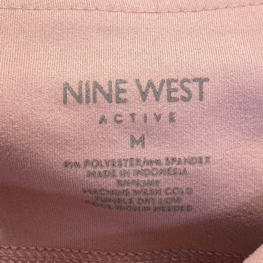 NINE WEST Women's Mauve Shadow Side Zip Stretch Active Pull-On Crop Leggings SZ M