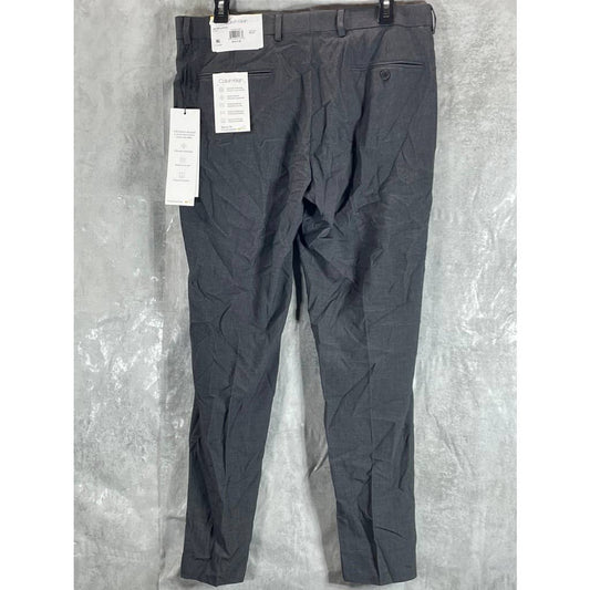 CALVIN KLEIN Men's Dark Grey Infinite Stretch Skinny-Fit Dress Pants SZ 34X30