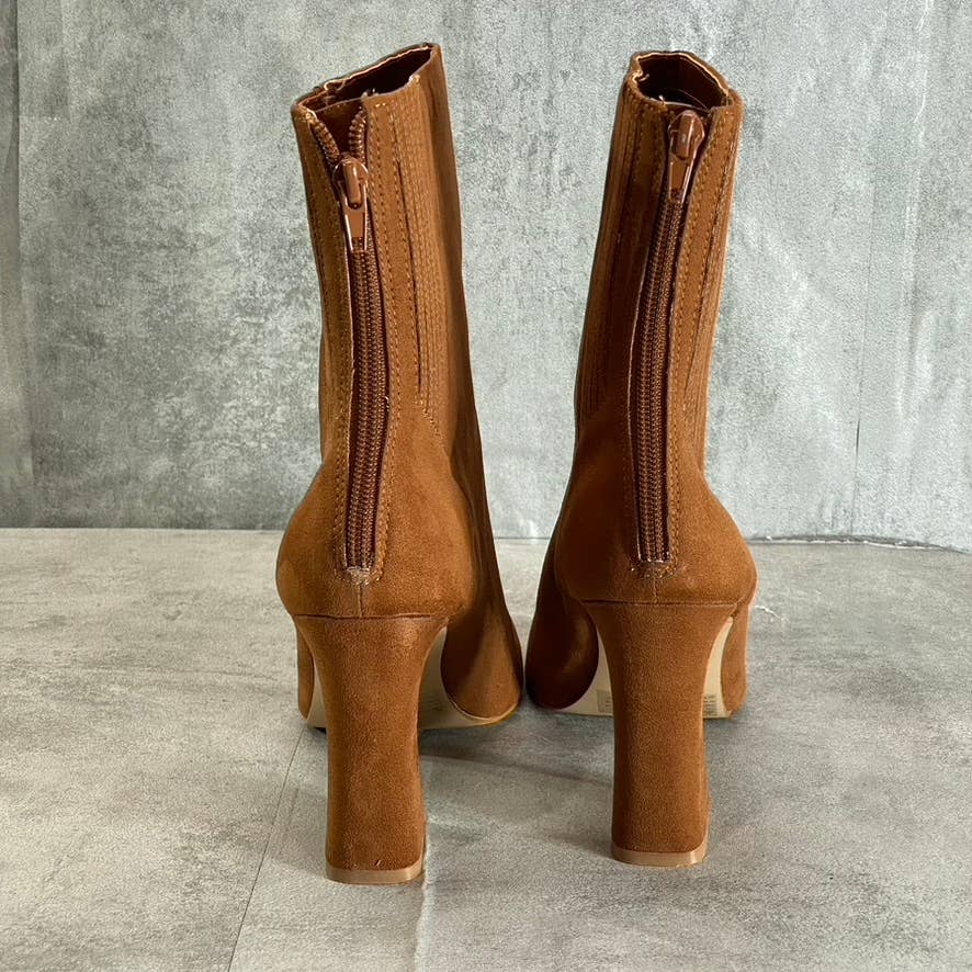 NEW YORK & COMPANY Women's Cognac Blake Narrow Calf Block Heel Boots SZ 8.5