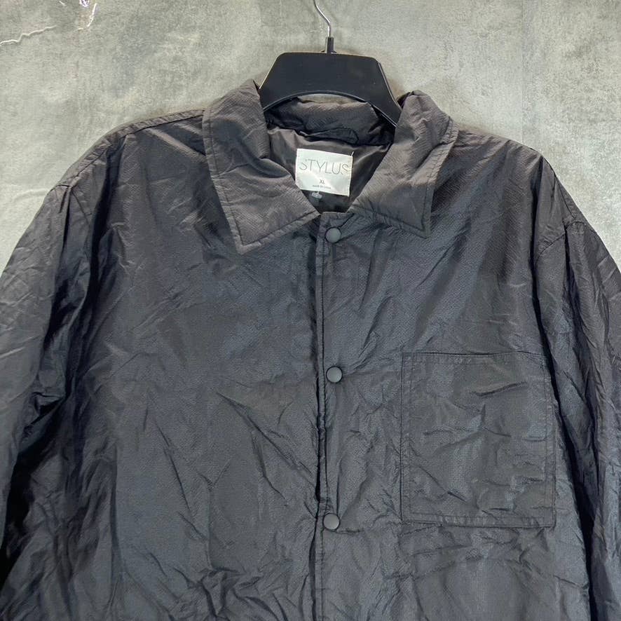 STYLUS Men's Black Waterproof Button-Up Lightweight Jacket SZ XL
