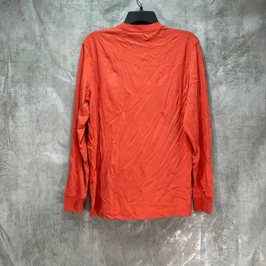 CLUB ROOM Grapefruit Red Long Sleeve Solid Crewneck Shirt SZ M