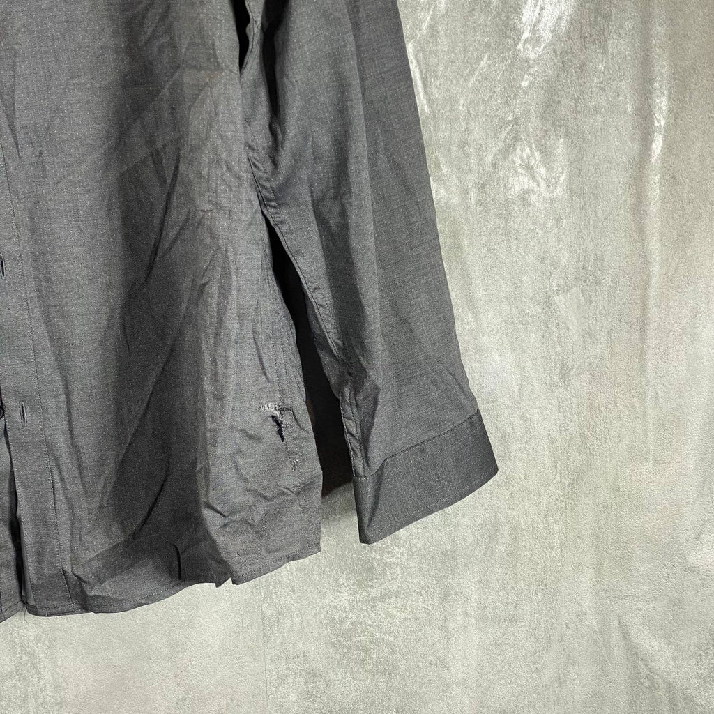INC INTERNATIONAL CONCEPTS Men's Grey Combo Ringo Pindot Button-Up Shirt SZ XL
