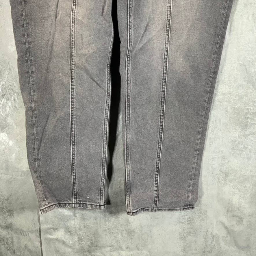 GUESS Women's Palladium Grey High-Rise Belted Straight-Leg Jeans SZ 31