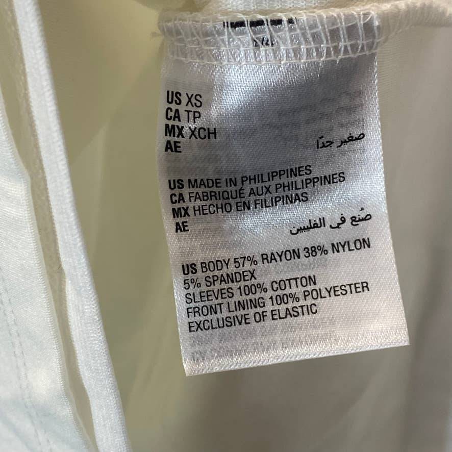 INC INTERNATIONAL CONCEPTS Women's Washed White Square-Neck Ruffled Top SZ XS