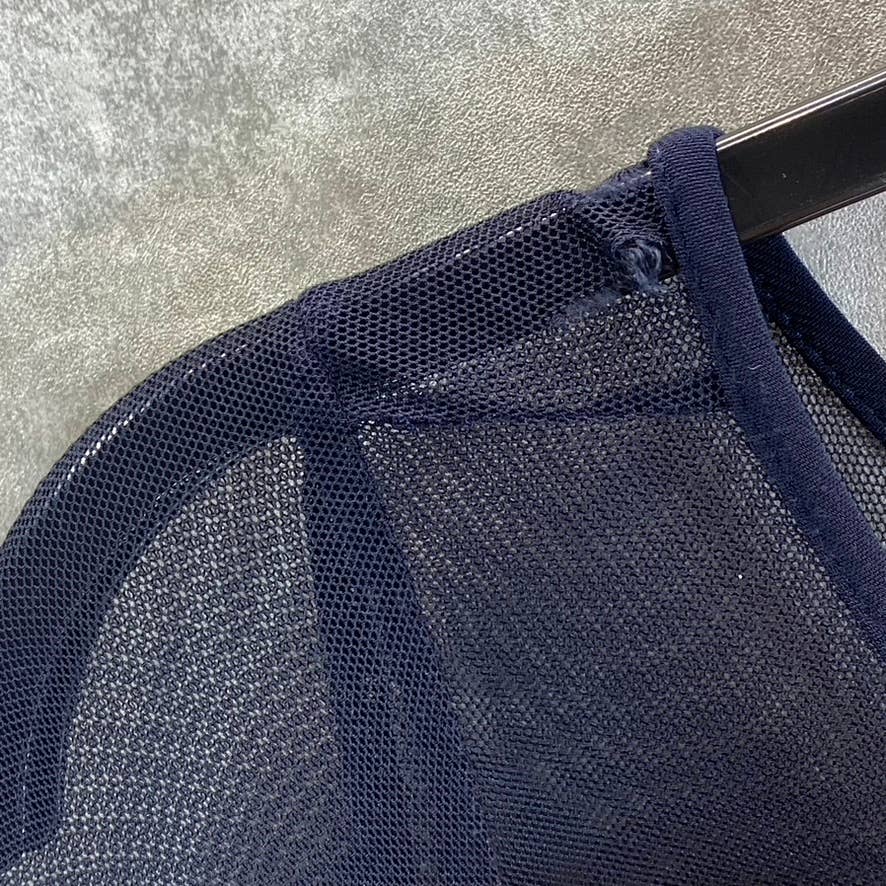 BETSY & ADAM Women's Navy Bailey Illusion Trim Long-Sleeve Fit & Flare Midi