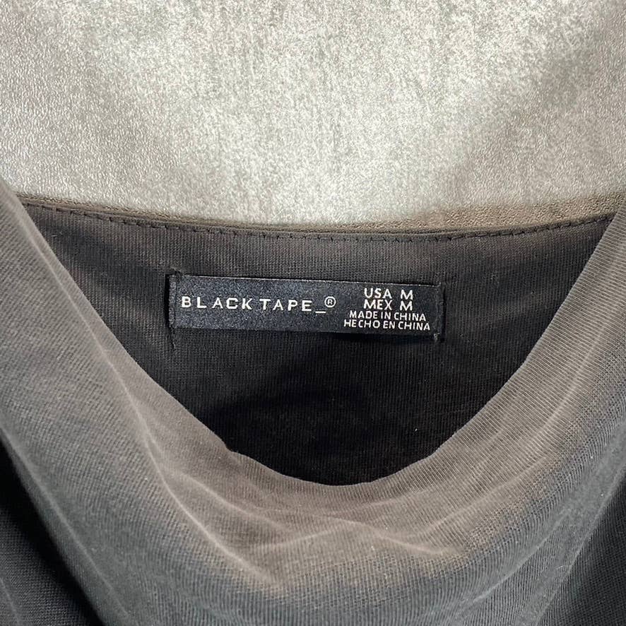 BLACK TAPE Women's Dark Grey Draped-Neck Spaghetti Strap Pull-On Romper SZ M