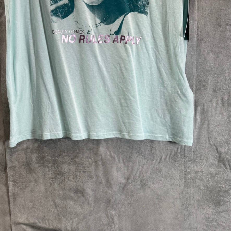 GUESS Women's Aloe Palm No Rules Girl Short-Sleeve Crewneck Easy Tee SZ M