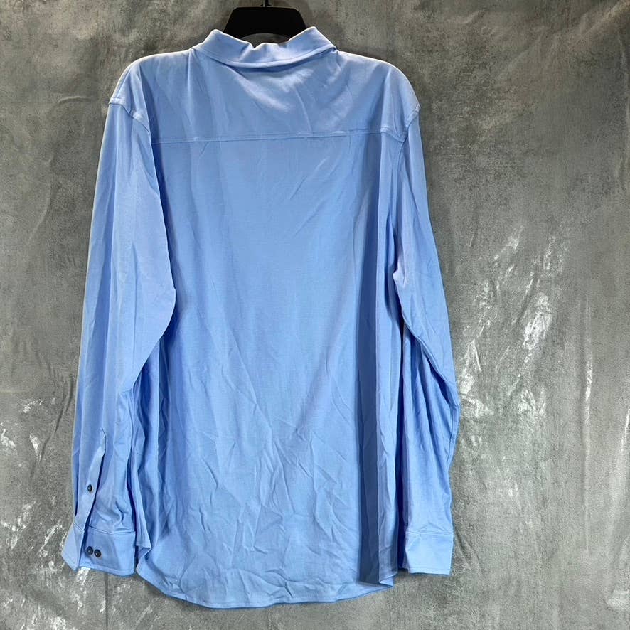 ALFANI Men's Pale Ink Blue Regular-Fit Supima Birdseye Button-Up Shirt SZ XXL