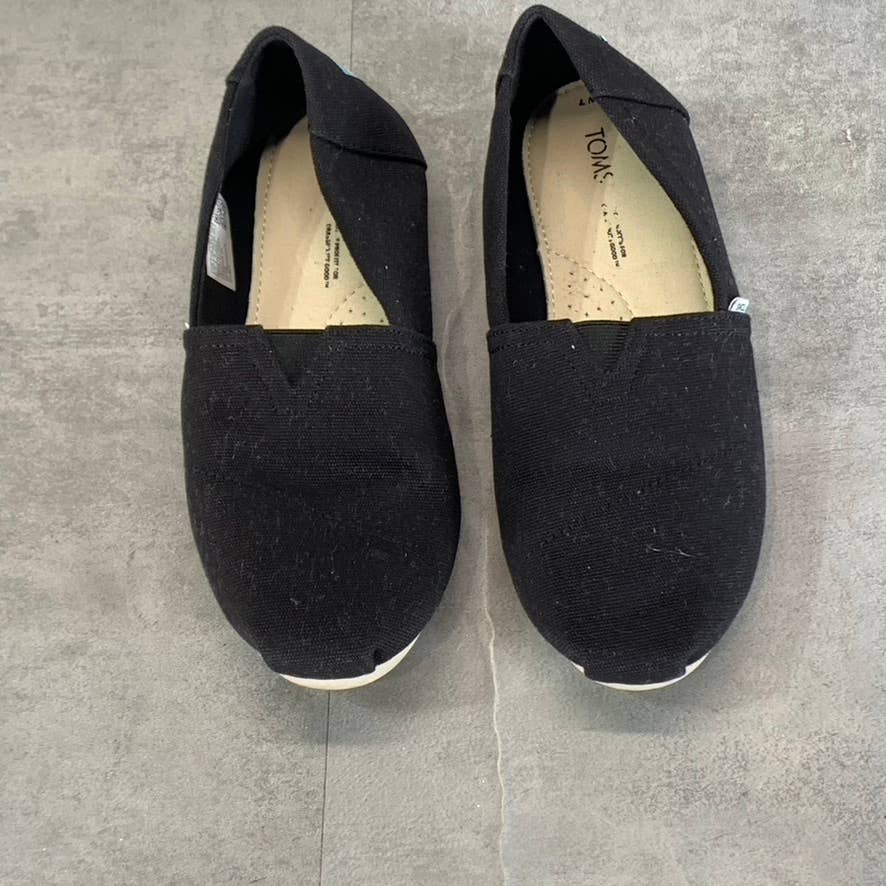 TOMS Women's Black Classic Canvas Round-Toe Slip-on Sneakers SZ 7