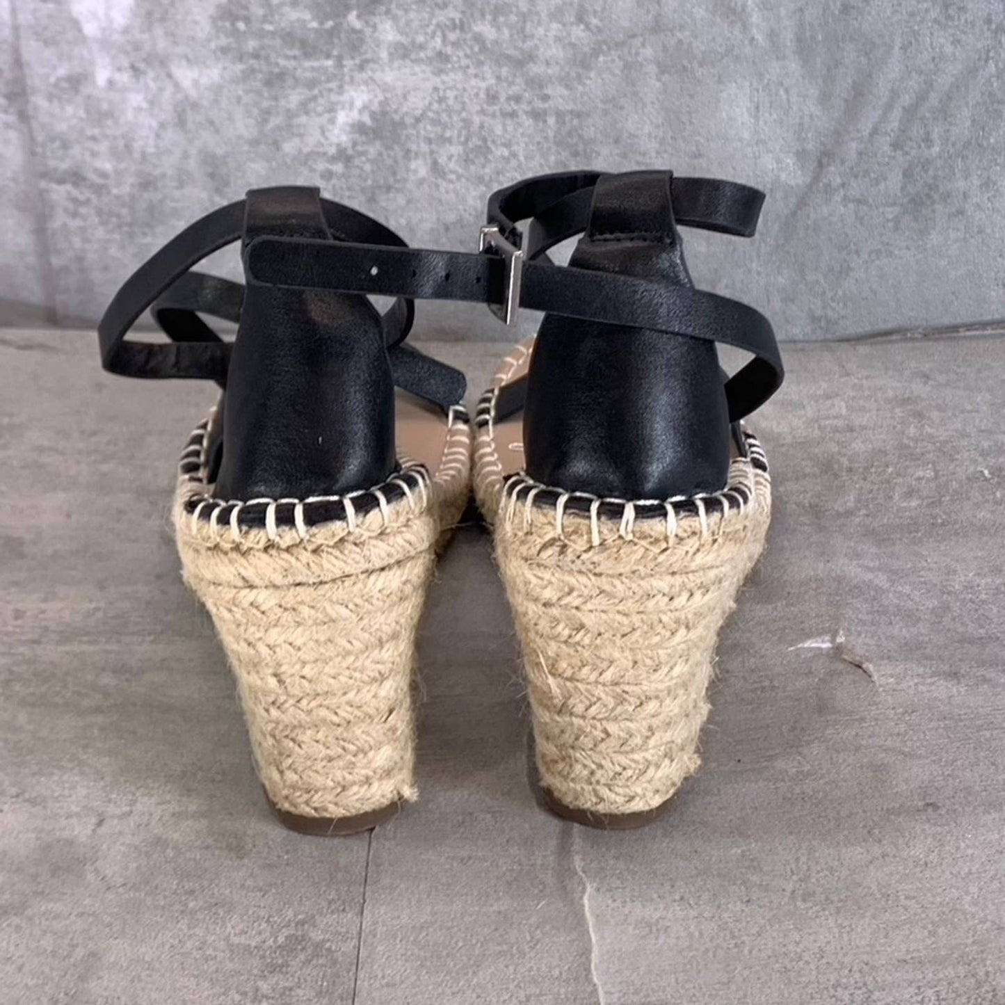 CHARLES BY CHARLES DAVID Women's Black Nola Wedge Espadrille Sandals SZ 11