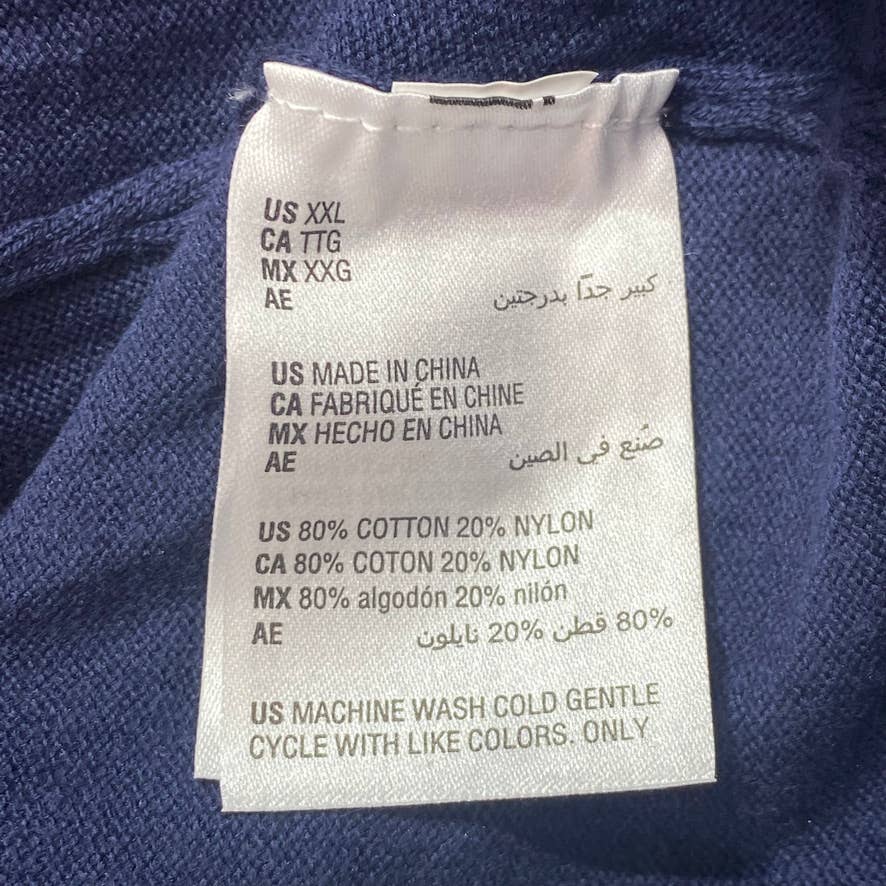 ALFANI Blue Solid V-Neck Pullover SZ 2XL