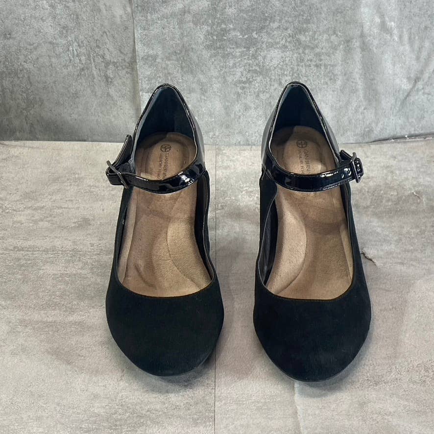GIANI BERNINI Women's Black Suede Velmah Memory Foam Mary Jane Pumps SZ 8