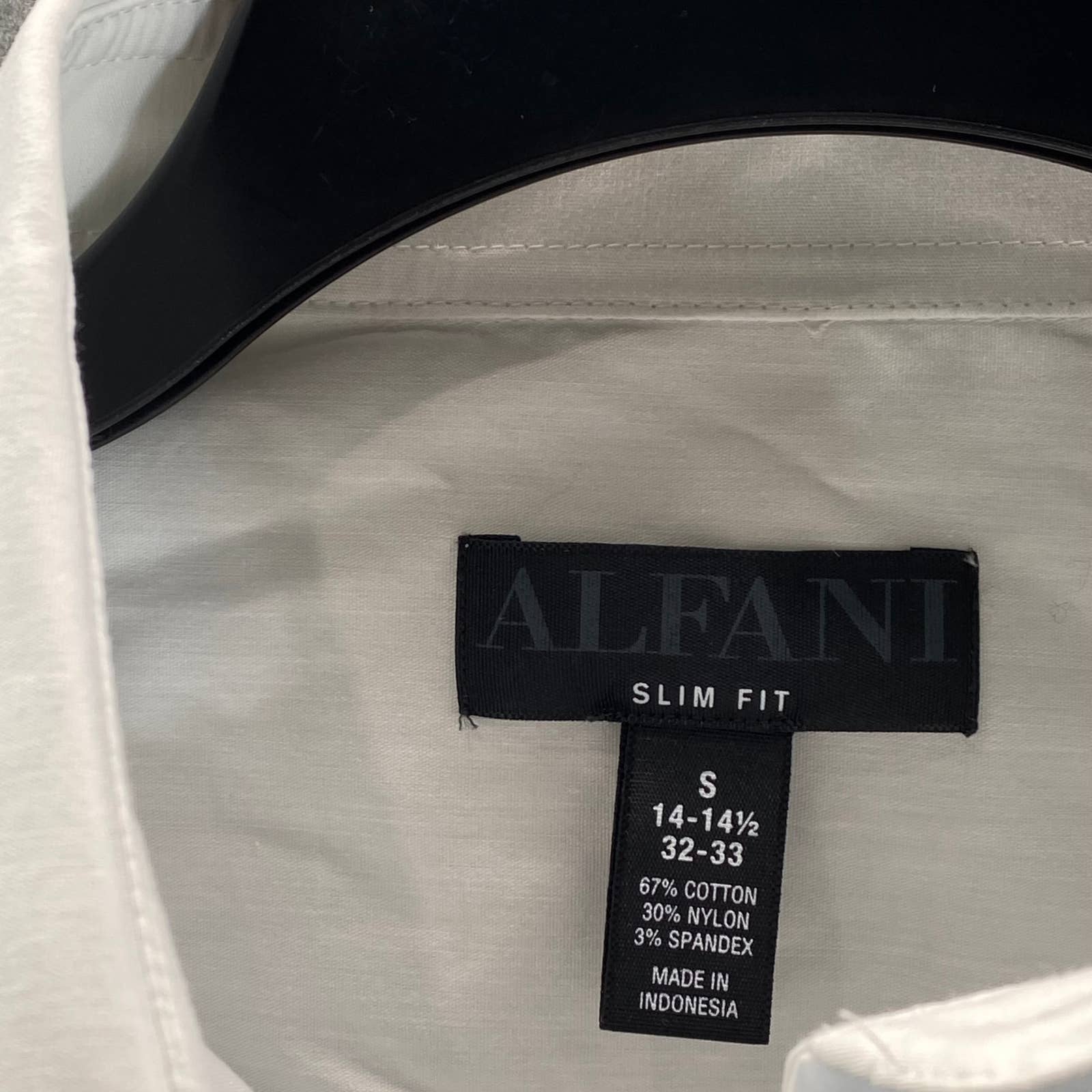 ALFANI Men's White Slim-Fit 2-Way Stretch Button-Up Long-Sleeve Dress Shirt SZ S
