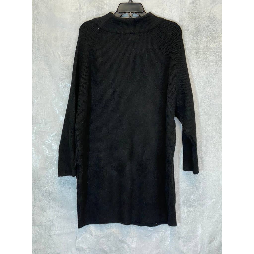 TOPSHOP Women's Solid Black Crewneck Knit Mini Sweater Dress SZ 8-10 (M)