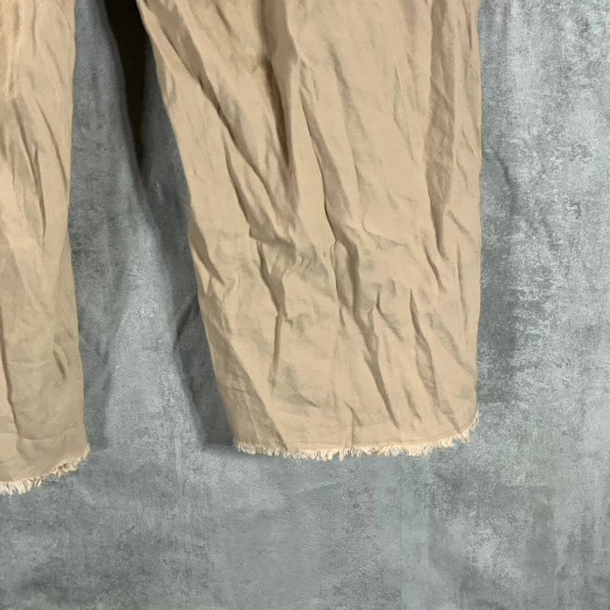 INC INTERNATIONAL Women's Toasted Twine Belted Frayed-Hem Culottes Pants SZ 4