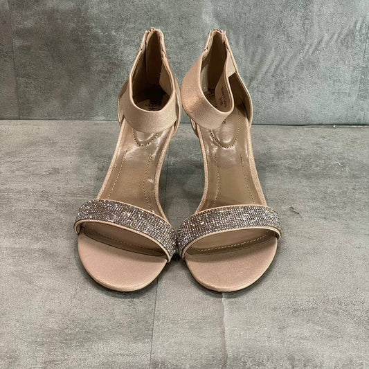 STYLE & CO Women's Blush-Silver Embellished Phillyis Two-Piece Evening Sandals SZ 9.5