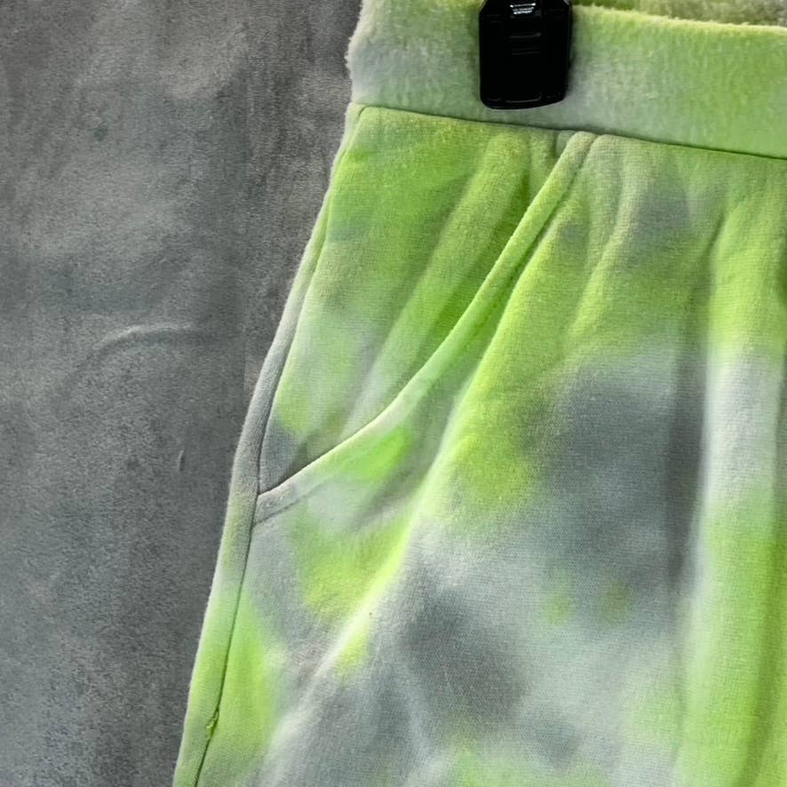 FREE PEOPLE Women's Citron/Grey Drawstring Raw-Edge Hem Pull-On Shorts SZ L