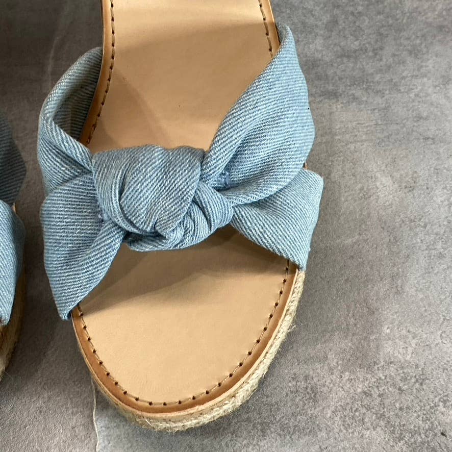 MADDEN GIRL Women's Denim Multi Colette Ankle-Strap Wedge Platform Sandals SZ 10