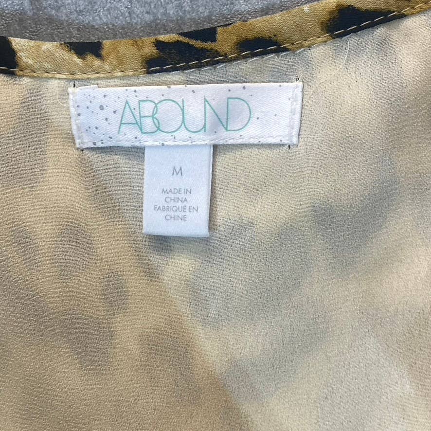 ABOUND Women's Tan Leopard Printed V-Neck Adjustable Straps Camisole SZ M