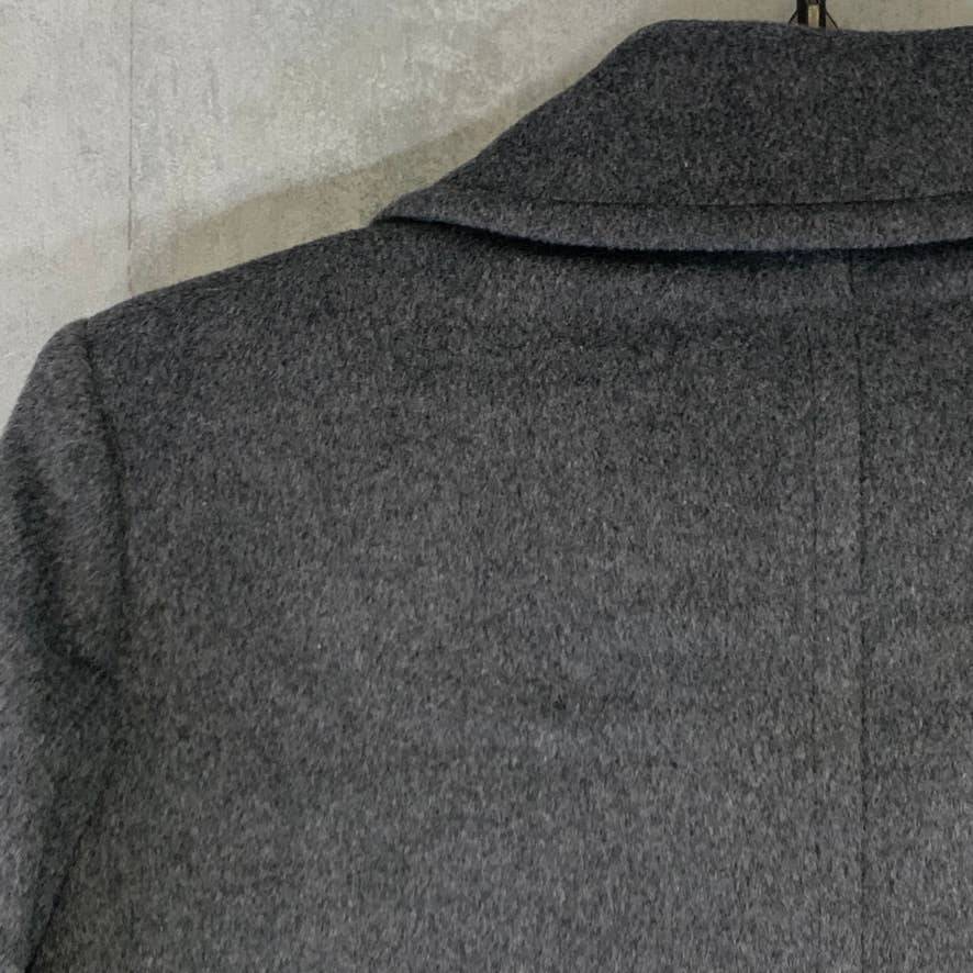 SAM EDELMAN Charcoal Gray Double Breasted Wool Blend Twill Peacoat Coat SZ 12
