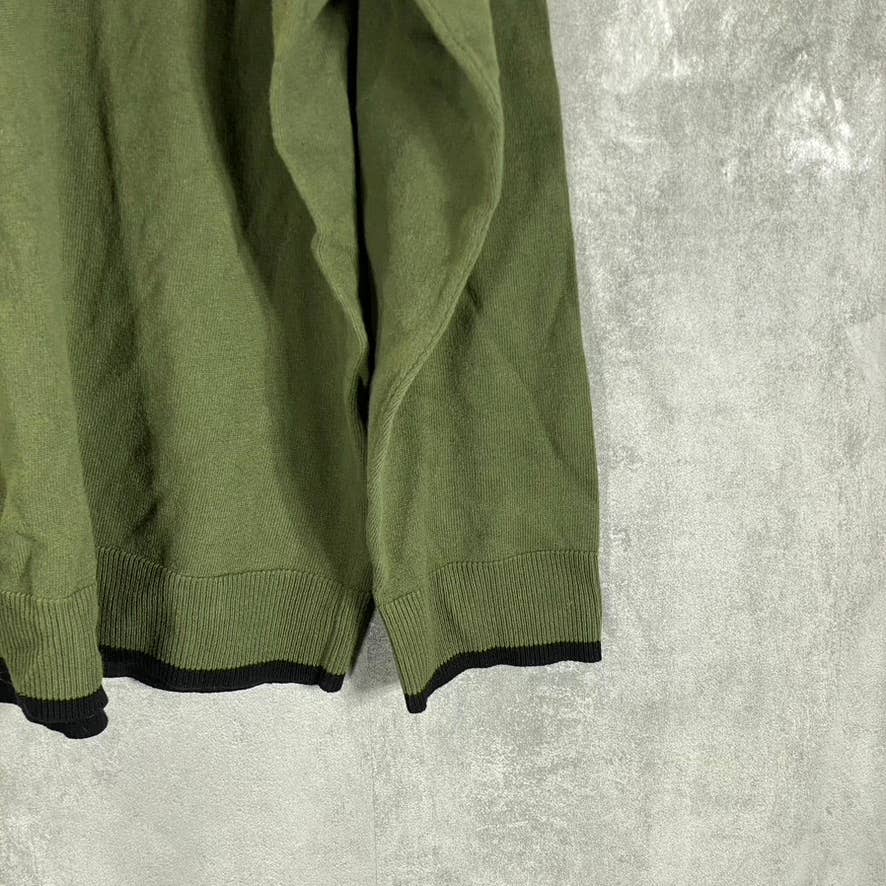 ALFANI Men's Costa Green Contrast Edge Crewneck Long-Sleeve Sweater SZ 2XL