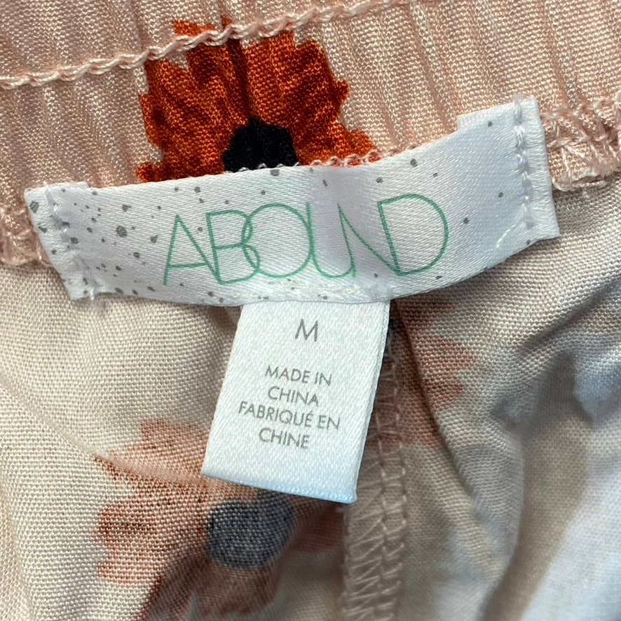 ABOUND Women's Pink Daisy Dots Easy Flowy Lightweight Elastic Waist Pull-On Shorts SZ M