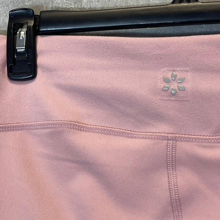 NINE WEST Women's Mauve Shadow Side Zip Stretch Active Pull-On Crop Leggings SZ M