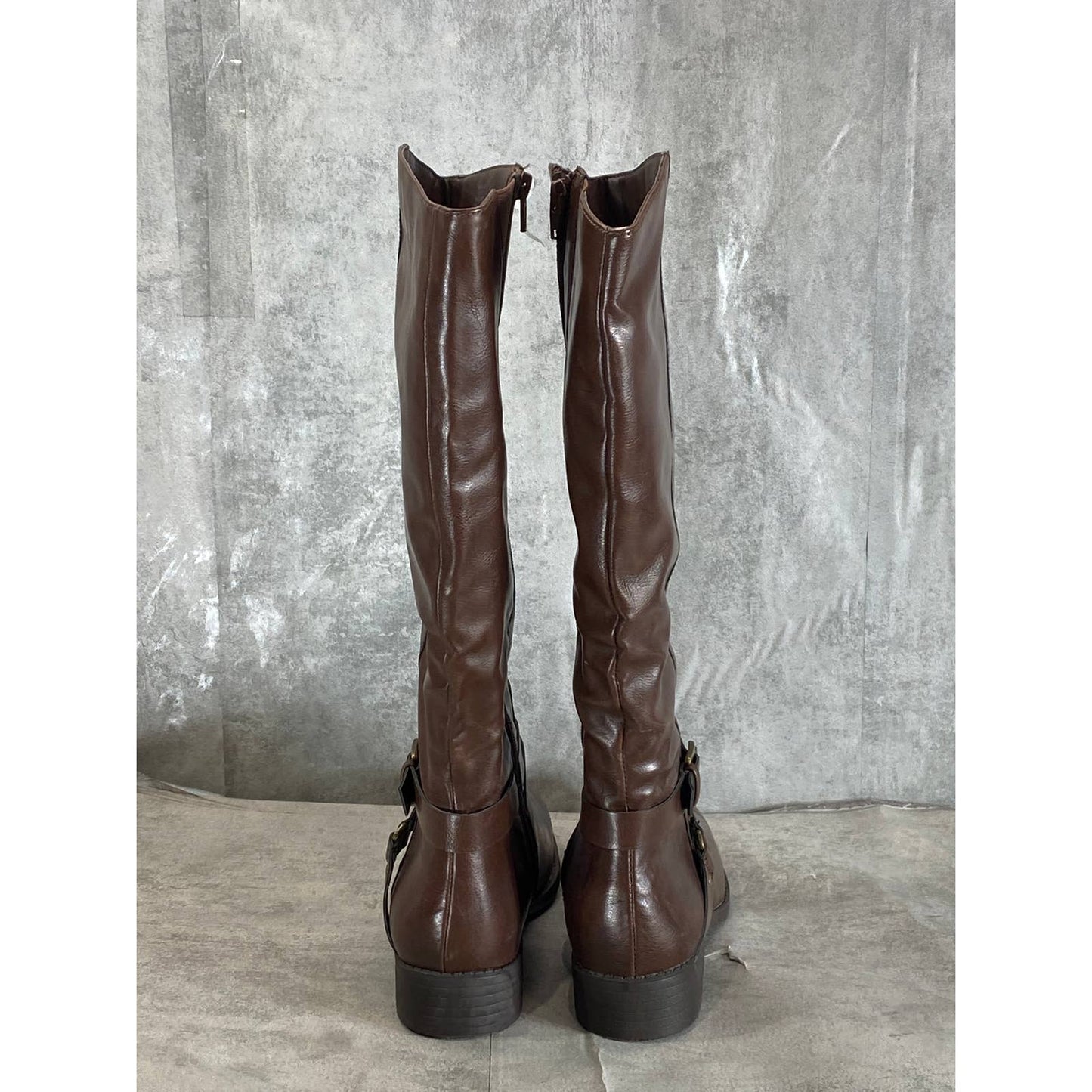 STYLE & CO Women's Cognac Marliee Full Side-Zip Round-Toe Tall Riding Boot SZ9.5