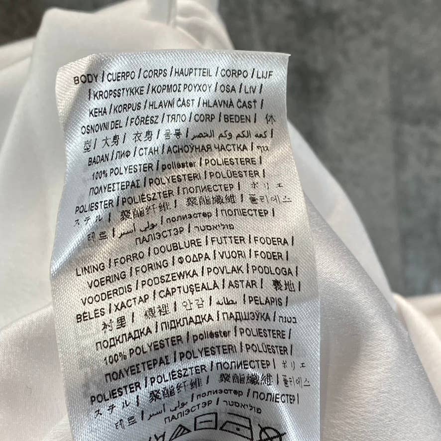 GUESS Women's White Yessica Cold-Shoulder Long-Sleeve Button-Front Top SZ M