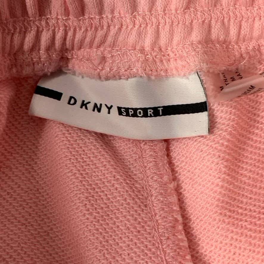 DKNY SPORT Women's Orchid Drawstring Metallic Logo Raw-Hem Pull-On Shorts SZ S