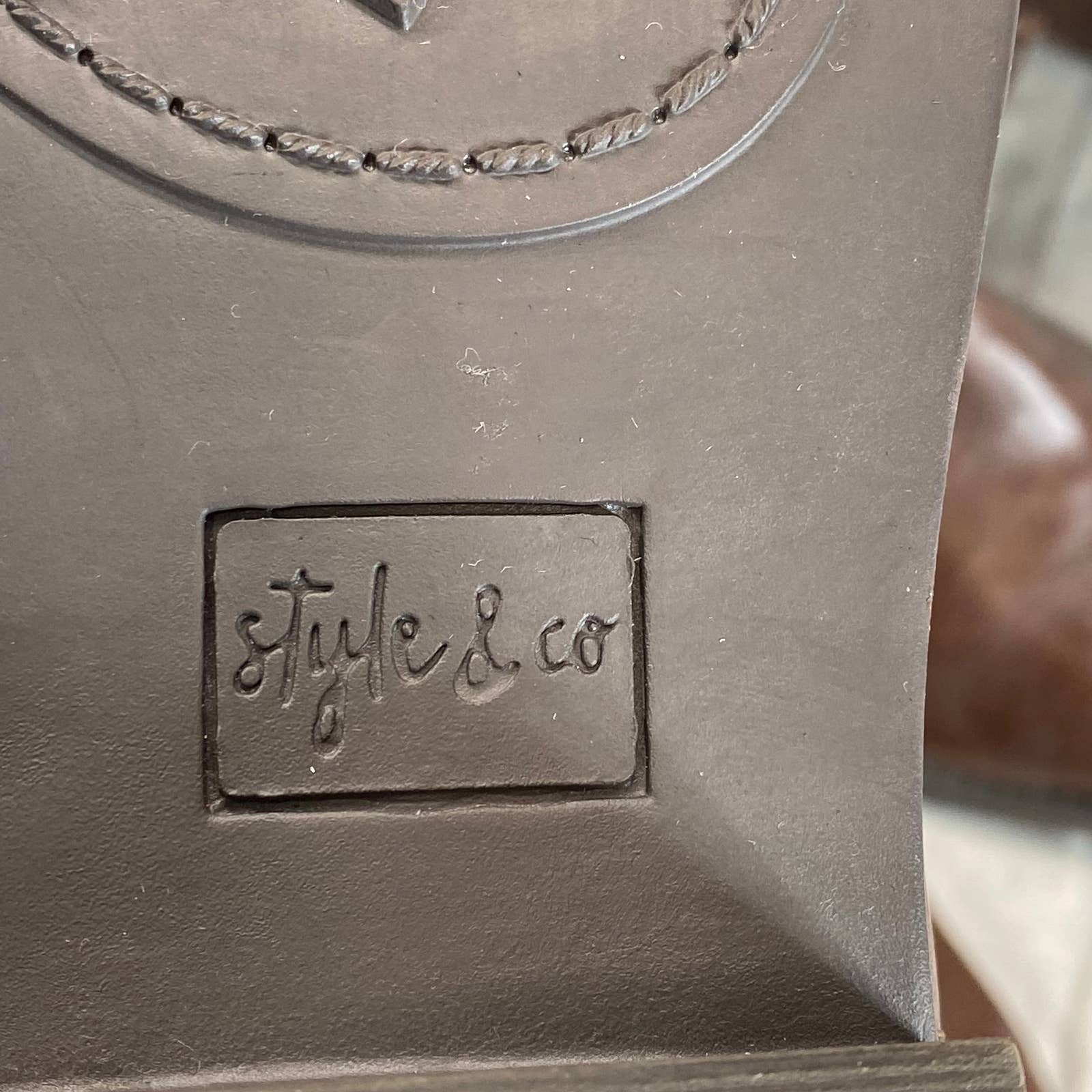 STYLE & CO Women's Cognac Marliee Full Side-Zip Round-Toe Tall Riding Boot SZ9.5