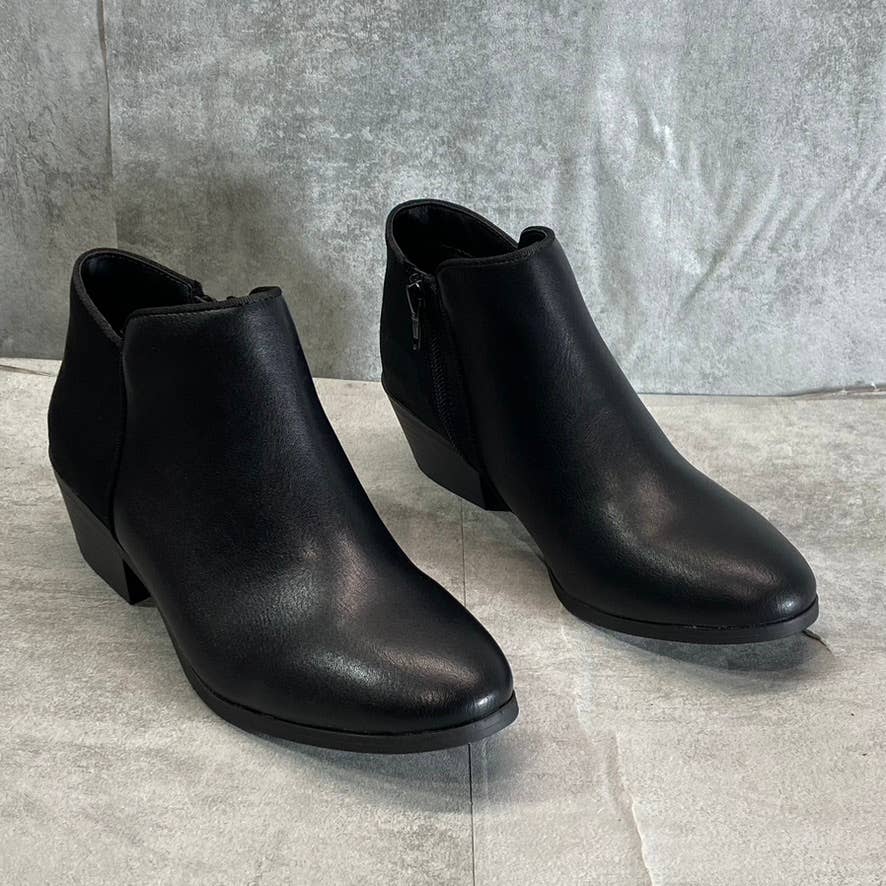 STYLE & CO Women's Black Wileyy Almond-Toe Block-Heel Ankle Booties SZ 6.5