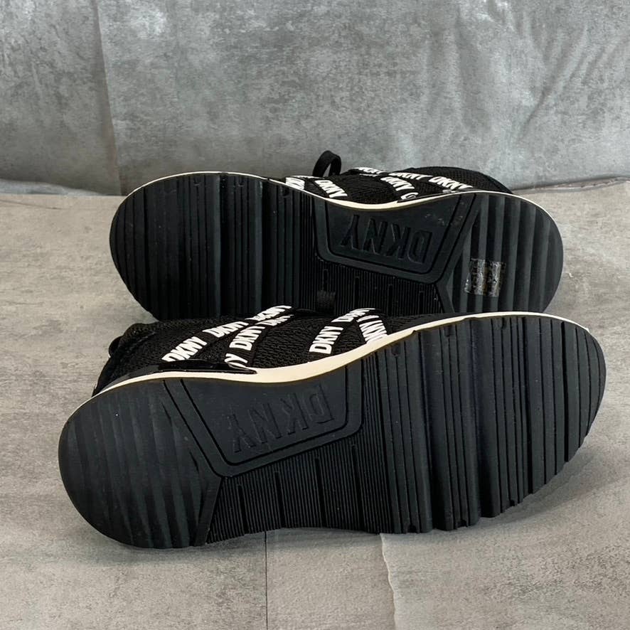 DKNY Women's Black Nash Round-Toe Lace-Up Slip-On Sneakers SZ 6