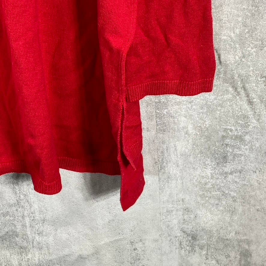 INC INTERNATIONAL CONCEPTS Women's Plus Real Red V-Neck Hi-Low Hem Pullover SZ2X