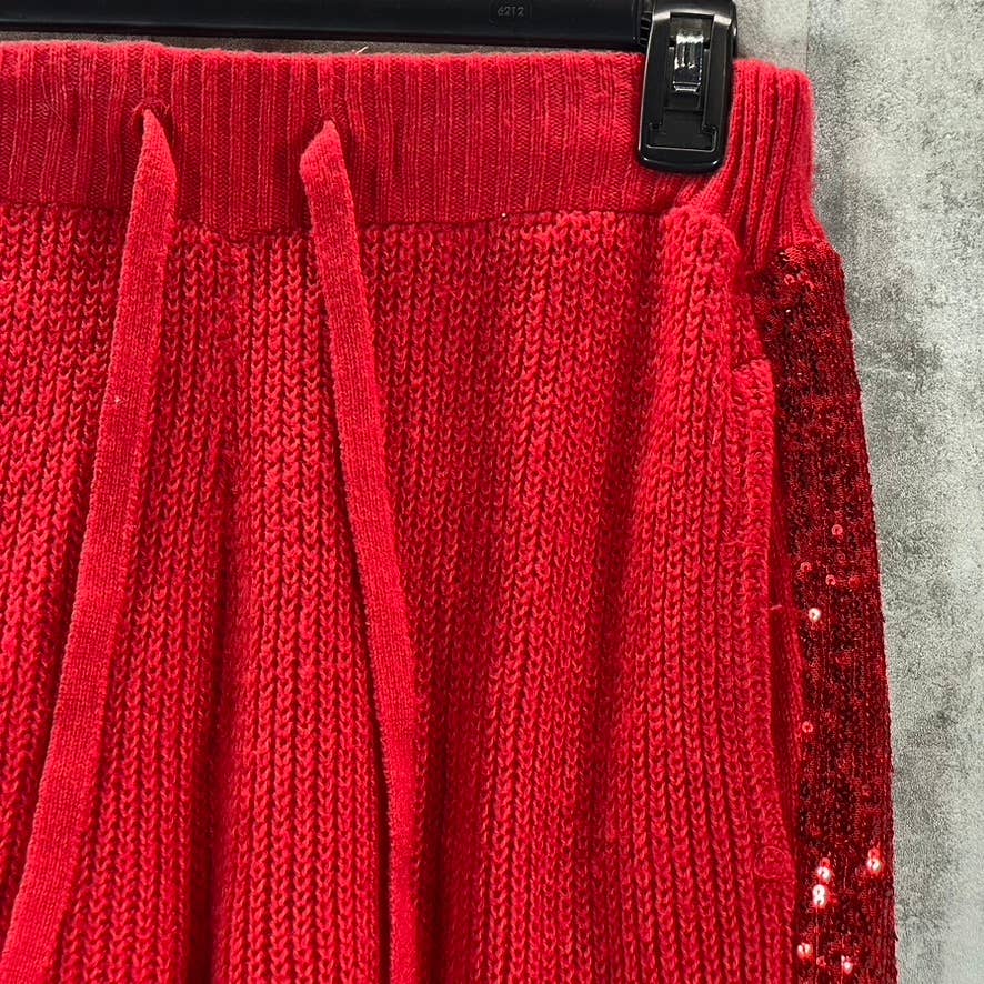 INC INTERNATIONAL CONCEPTS Red Sequin-Stripe Sweater-Knit Drawstring Jogger Pant