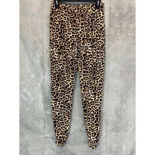 SOCIALITE Women's Tan Leopard Printed Pull-On Elasticized Jogger Pants SZ XS